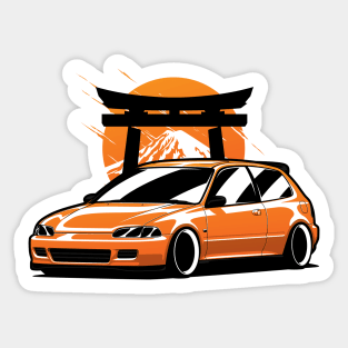 Orange Civic Gen5 JDM Sticker